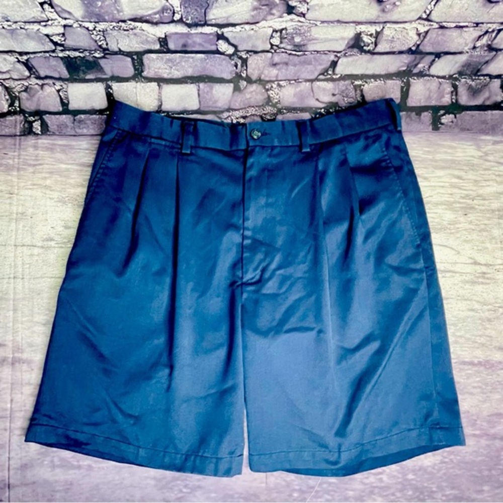 Ping Golf Men's Shorts Blue Striped‎ Pattern Rayon Blend Zip 36